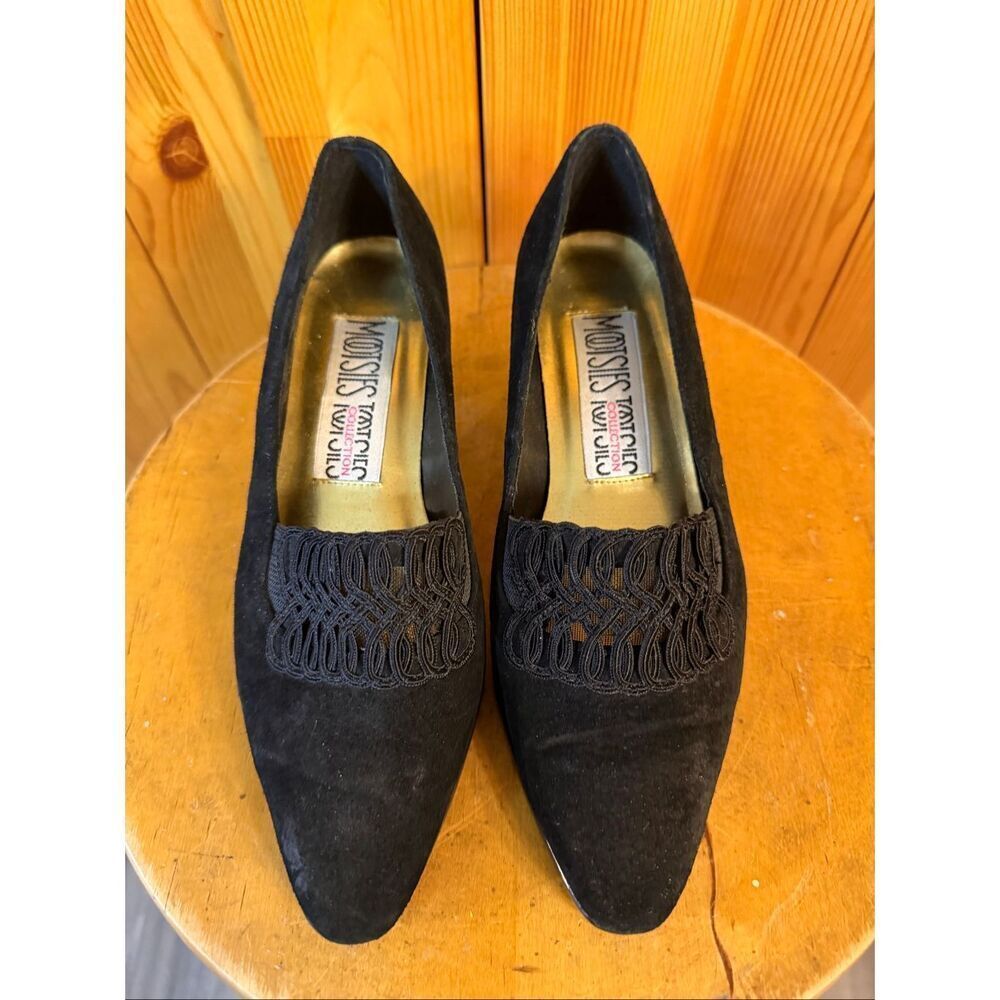 Vintage 80’s 90’s Mootsies Tootsies ladies pointed toe heels pumps black size 6. - Picture 2 of 8
